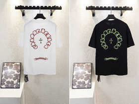 Chrome Hearts CH new design short-sleeved T-shirt with cross patch embroidery-5420  