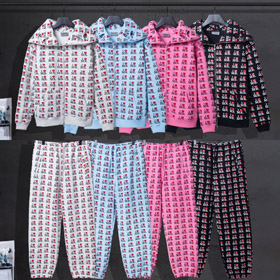 Ashley Williams Hooded Fleece-Lined Casual Tracksuit-6356  